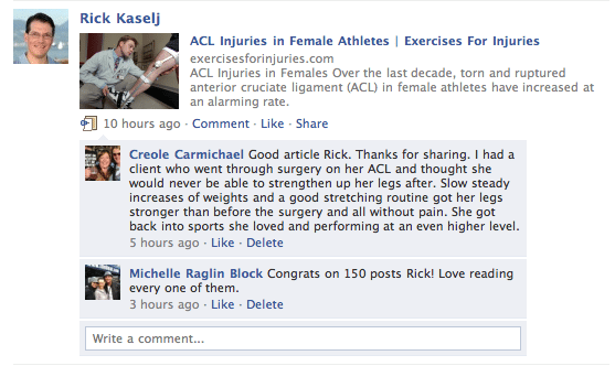 Rick Kaselj Facebook ACL Injury More of Ricks Rambles