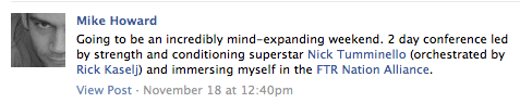 Mike Howard 3 Non Training Advice from Nick Tumminello