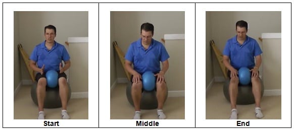 Squeeze the Ball and rock forward and back Knee Replacement Therapy Exercises