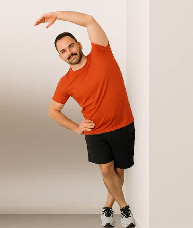 Wall-Assisted IT Band Stretch