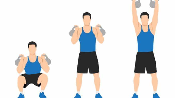 Kettlebell Push Press- kettlebell shoulder exercises
