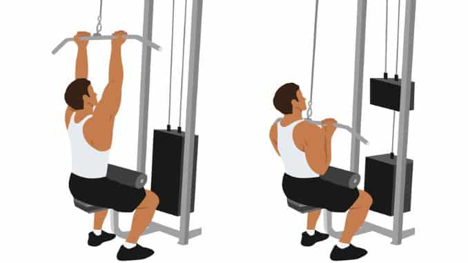 Man Close grip lat pulldowns