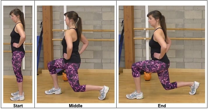 Front Lunge - hip strengthening exercises for women
