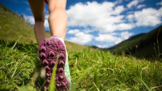 walking in grass