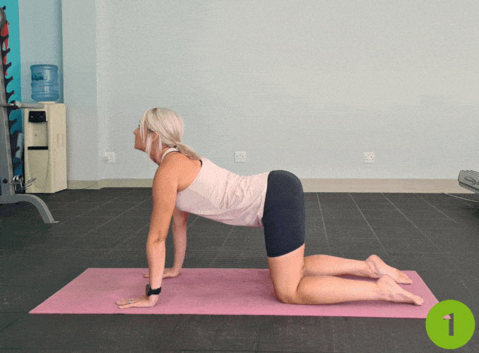 3- Cat-Cow Stretch on what causes a stitch when not exercising