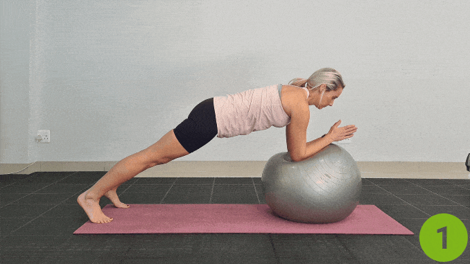  Stability Ball High Plank