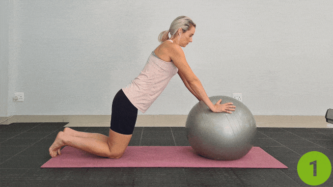 Stability Ball Push-Up (Floor)