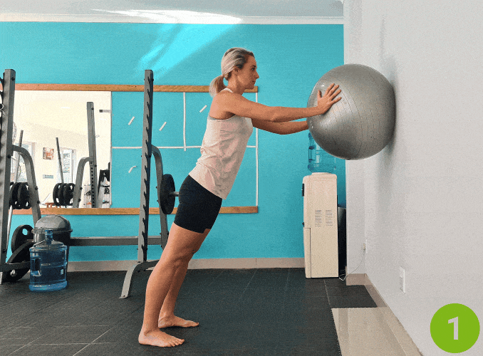 Wall Push-Up with Stability Ball