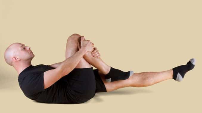Single Leg Knee Hug- stretches for tailbone pain 