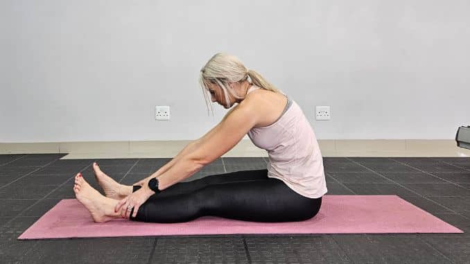 seated forward fold - end