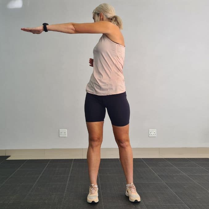 cross body stretch - end - Fabric Resistance Bands