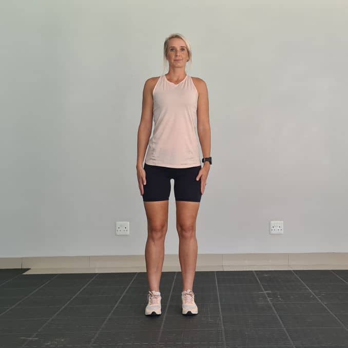 overhead stretch - start - Fabric Resistance Bands