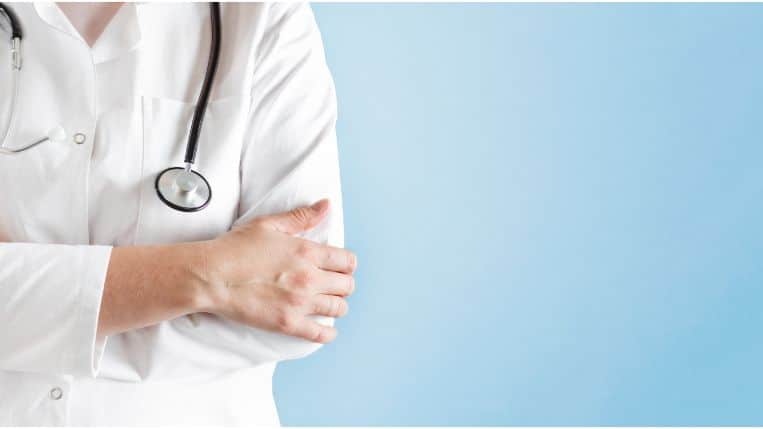 doctor-in-a-lab-coat - Best Elbow Pad for Bursitis