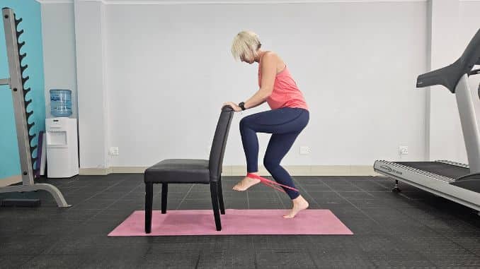 Variation 3 Left Banded Knee Lifts