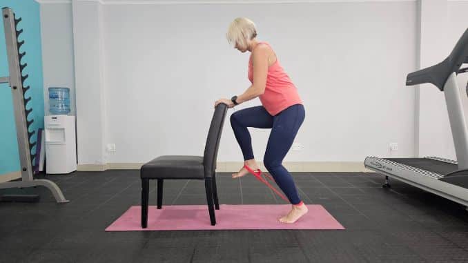 Variation 3 Right Banded Knee Lifts
