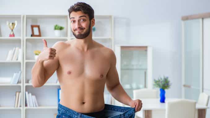 man-oversized-pants-weight-loss - how many exercises per workout