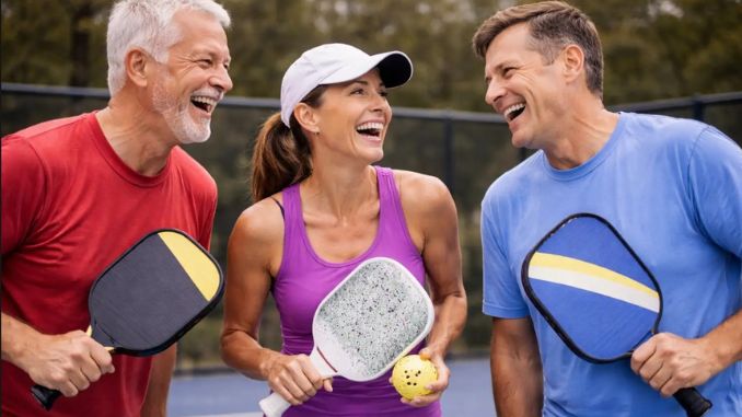 playing pickleball