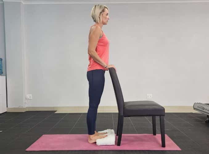 Heel Drops on an Incline - heel drop exercise